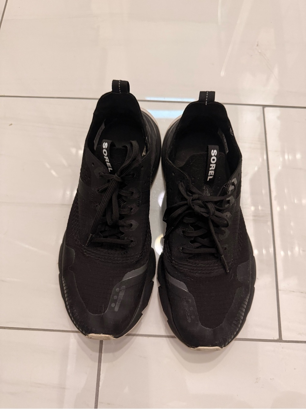 Sorel Black Athletic Sneakers with White Accents